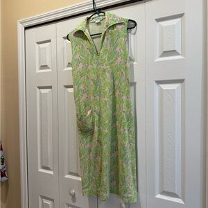 Vintage Lilly Pulitzer. Green and Pink Sleeveless Dress